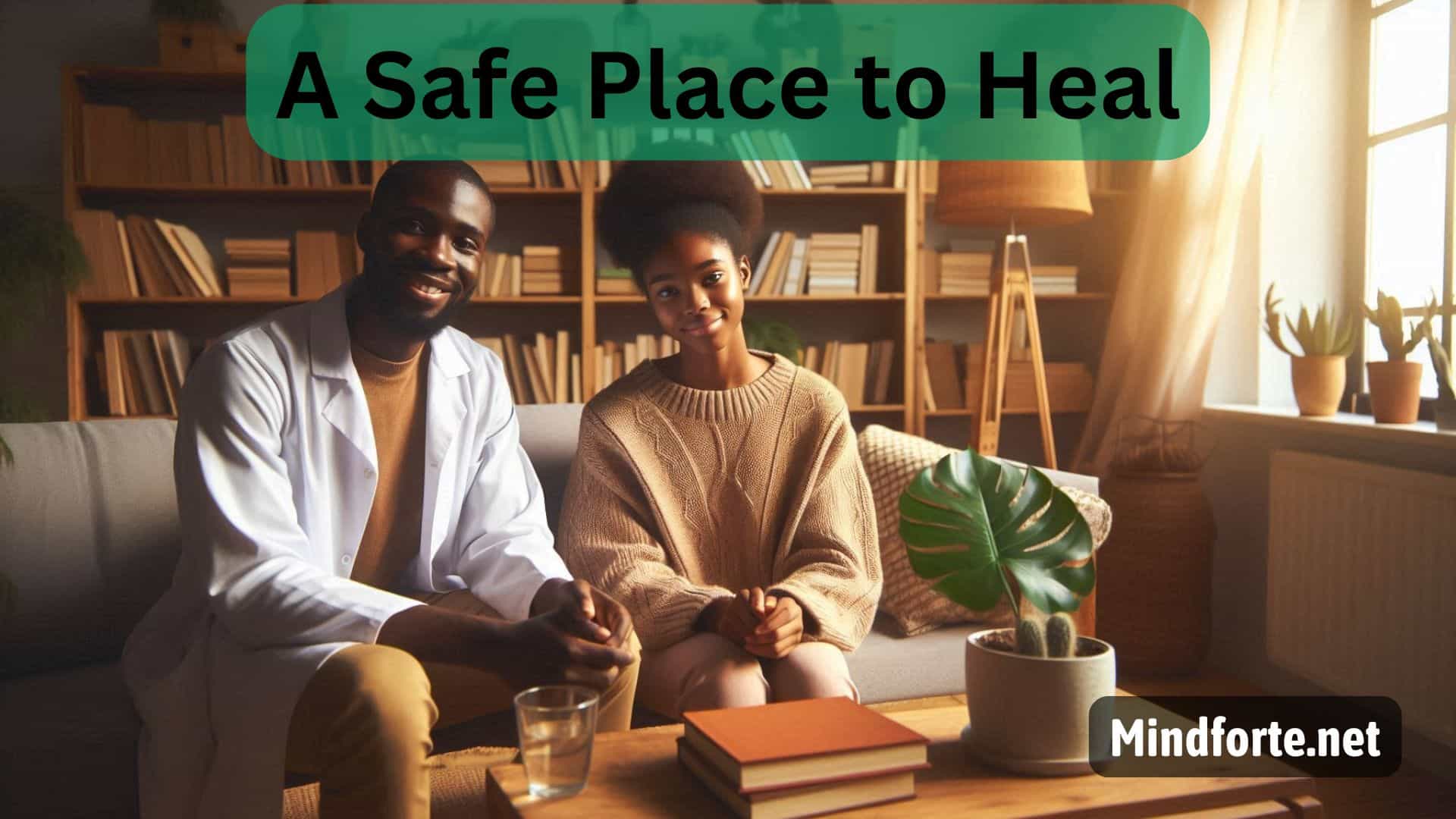 A Clinical Psychologist sitting down with his patient, smiling at the camera | Mindforte.net