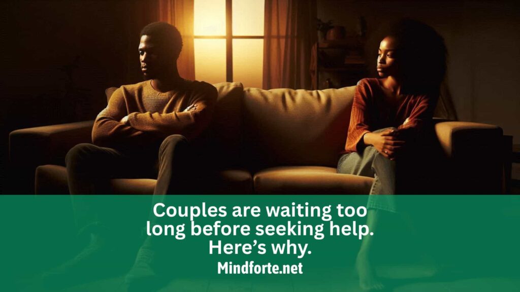 An African couple sits apart in silence, both longing to reconnect - symbolizing the quiet grief that grows when help is delayed.