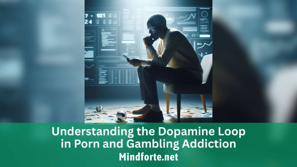 A thoughtful man sitting alone at night reflecting on gambling and online habits, representing addiction, dopamine-driven behavior, and recovery.